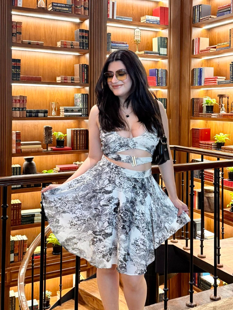 Trishala Sikka in Denver Dusk Criss cross Top & skirt