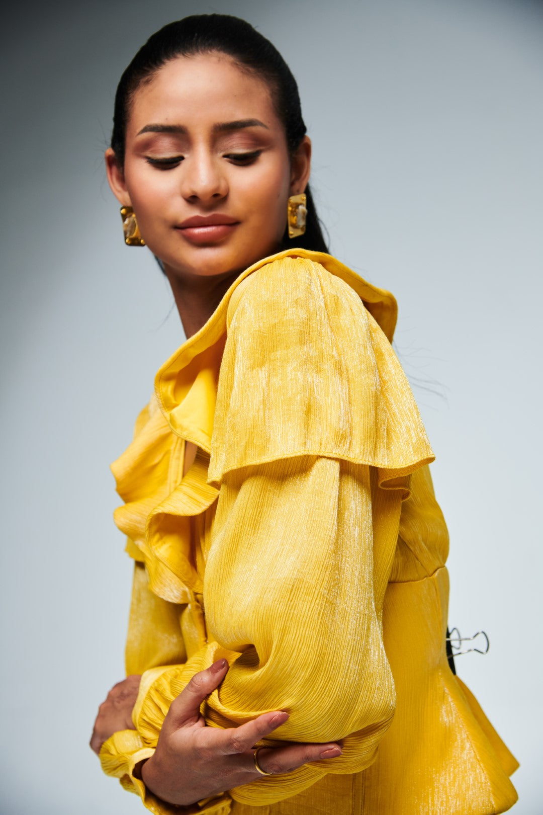 Radiance Balloon Sleeve Ruffle Top