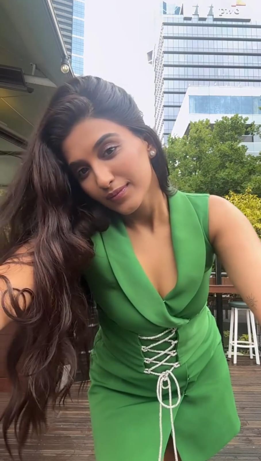 Nimrit Ahluwalia in Ava Rhinestone Jacket