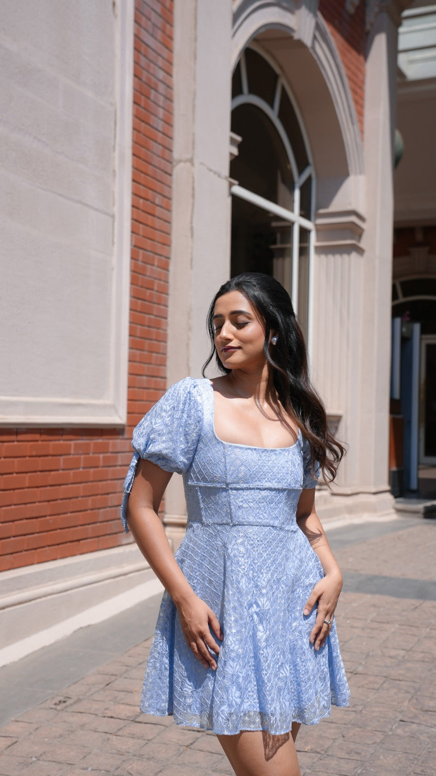 Aashi Adani In our Allure Balloon Lace Sleeve Dress