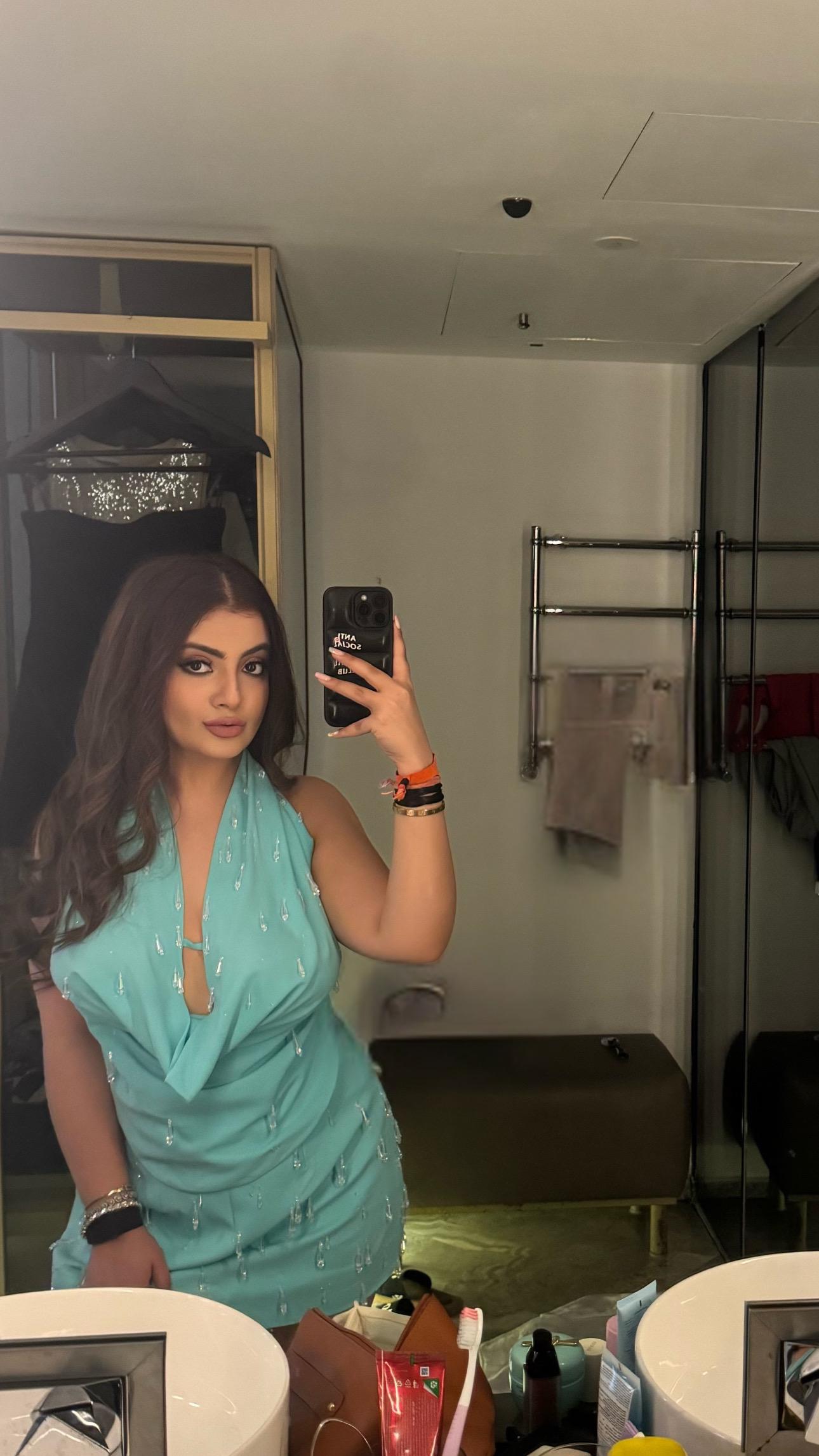 Aqua Lune Embellished skirt and top set