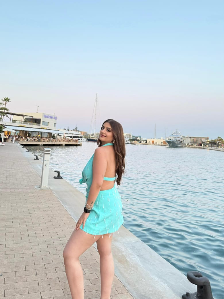 Aqua Lune Embellished skirt and top set