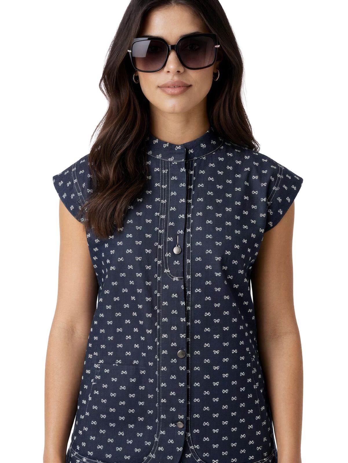 NOCTURNE BOW Sleeveless Shirt