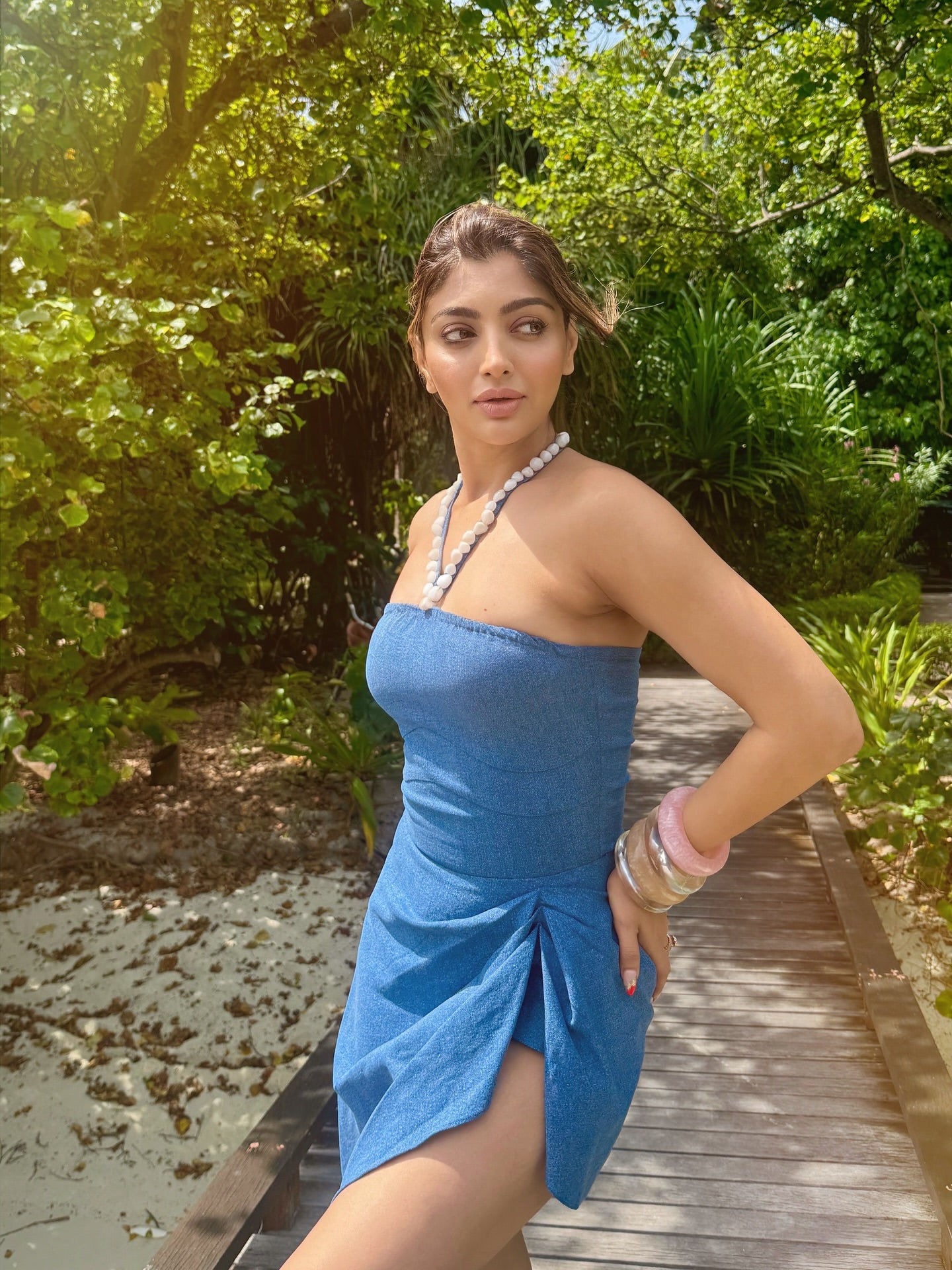 Akansha Puri in our Raw Edge dress