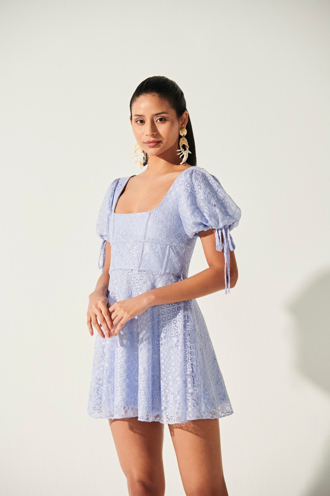 Allure Balloon Lace Sleeve Dress