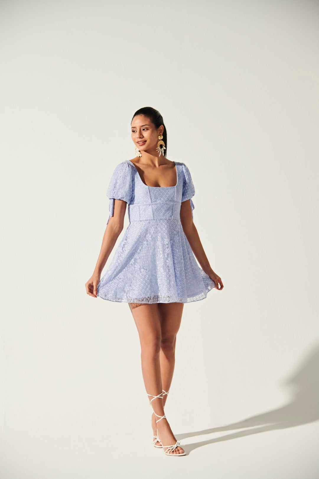 Allure Balloon Lace Sleeve Dress