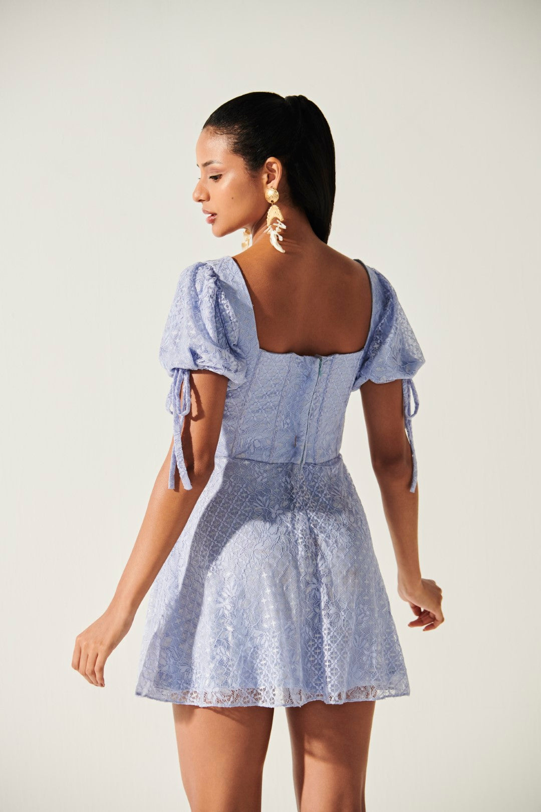 Allure Balloon Lace Sleeve Dress