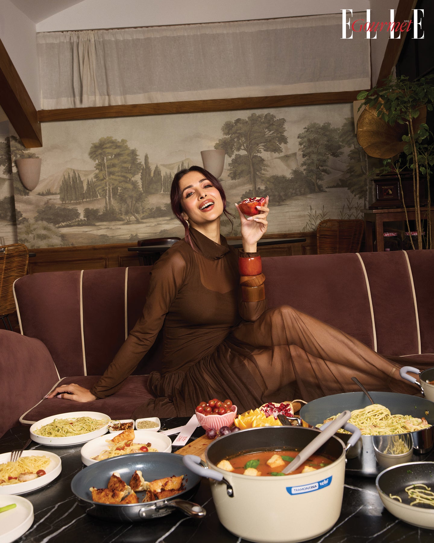 Malaika Arora in our Midnight Veil Dress