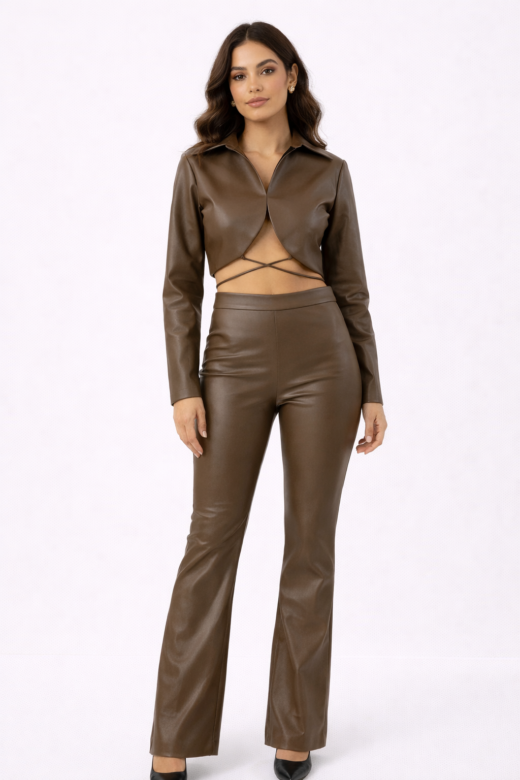 UMBRA EDGE Flared Faux-Leather Pants
